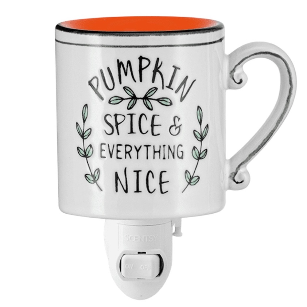 Scentsy Pumpkin Spice Mug Wax Warmer with Orange Interior